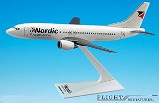 Nordic - Sweden 737-400 Airplane Miniature Model Snap Fit Kit 1:185 Part# ABO-73740G-011