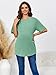 Short Sleeve Shirt for Maternity Trendy Crew Neck Tops Loose Fitting Pregnancy Blouses Light Green L