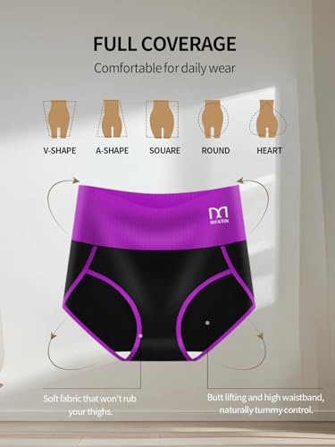 Boy Shorts Underwear for Women High Waisted Girdle Body Boxers Briefs Postpartum Stretch Full Coverage 4 Pack3