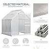 Outsunny 6' x 6' x 6.5' Polycarbonate Greenhouse with Adjustable Roof Vent, Walk-in Heavy Duty Green House Kit with Aluminum Frame, Sliding Door and Rain Gutter for Winter, Silver #2