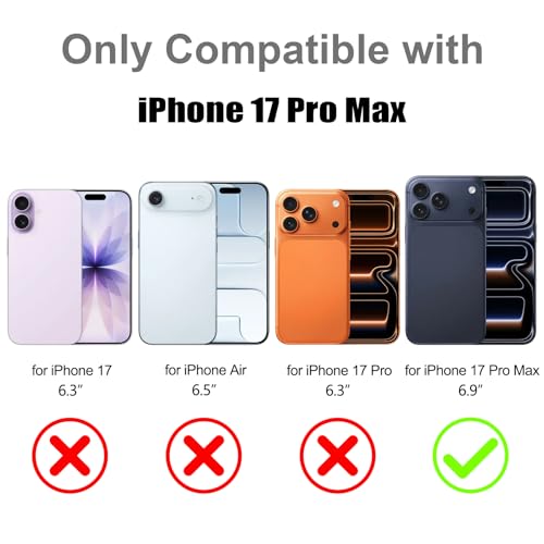 Image of Magnetic Case for iPhone 17 Pro Max [Compatible with Magsafe] [Bling Glitter Fluorescent Design] [1 Screen Protector] Slim Translucent Matte Case for iPhone 17 Pro Max 6.9 inch 2025, Orange