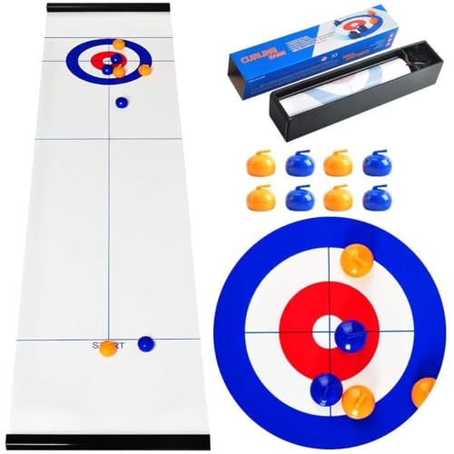 Tabletop Curling Game,Curling Game,Portable Team Board Games,Tabletop Training Family Party Games for Kids and Adults Indoor, Travel