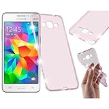 cadorabo Coque pour Samsung Galaxy Grand Prime Rose Vif Design Strass pailleté Gel Silicon TPU Etui Samsung Galaxy Grand Prime Housse de Protection Anti Choc Souple Case Cover Bumper
