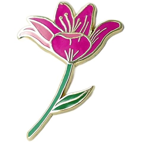 HAPPILY PLANTS Pink Lily Flower Pin Cover