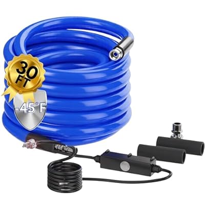 YOLENY 30FT Heated Water Hose for RV, -45°F Freeze Protection, Drinking Water Safe & BPA-Free, Energy Saving Thermostat, 5/8" ID Leak-Proof Fittings, Heavy Duty Winter RV Essentials