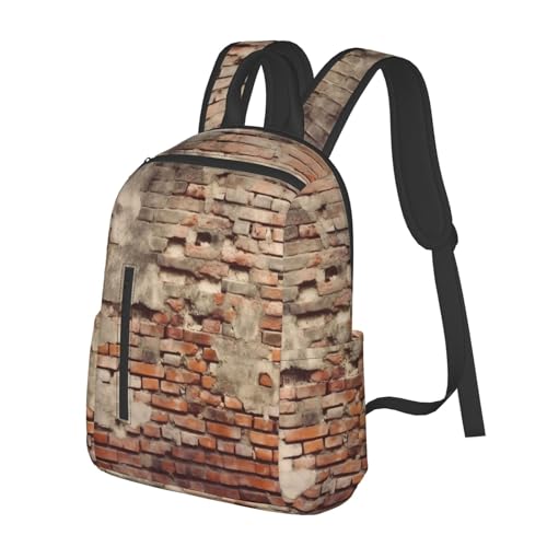 Lightweight Hiking Backpack Casual Laptop Backpack for Men Women Ancient Worn Brick Wall Bookbag Travel Daypack2