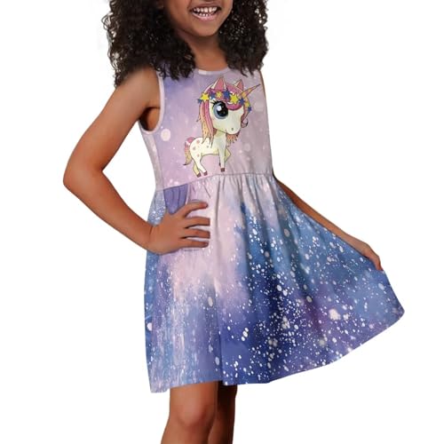 Girls Dress Sleeveless Summer Dresses A-Line Swing Midi Dresses for Party 2-14 Y Sun Dress2
