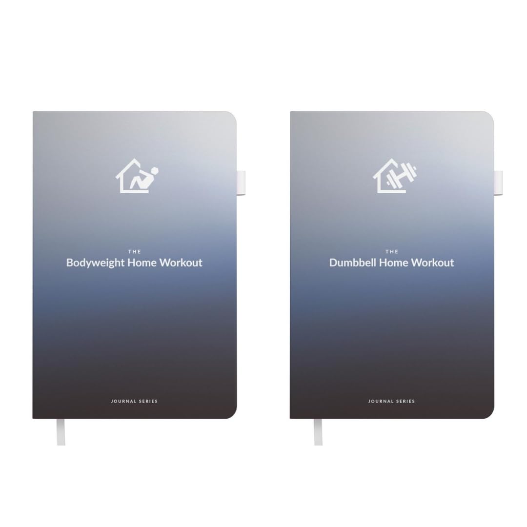 Photo 1 of Home Workout Journal: The Bodyweight Home Workout Journal and The Dumbbell Home Workout Journal. 13-Week program. At home gym, no equipment needed. Ab workout. Exact workouts, exercises, sets, reps.