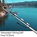 SAN LIKE Telescopic Fishing Gaff,Aluminum/Fiberglass Pole with Nonslip Rubber Handle,Stainless Steel Hook with M8 Screw, Fish Gaff Can Float When Extending - Good for Freshwater and Saltwater Fishing