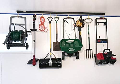 Adjustable Overhead Garage Ceiling Storage Track With Hooks that Slide and Rotate, 50 Lbs. per Hook. (98") SOLD ONLY IN QTY. OF 4