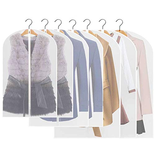 HEPAZ Kleiderschutzhülle Kleidersack, 10 Stück PEVA Umweltfreundlich Transparent Anzug Kleid Kleidersack Staubfrei mit Reißverschluß Cover