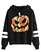 Produktbild Minetom Damen gedruckt gestreifte pullover langarm-jacke tops sweat-shirt mit kapuze schwarz kürbis 14