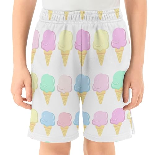 J JOYSAY Ice Cream Cone Pastel Boys Athletic Shorts Kids Youth Casual Shotrs with Pockets Elastic Waistband2