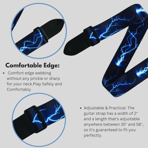Image of DEVICE OF URBAN INFOTECH Guitar Strap Belt for Acoustic & Electric Guitar Adjustable Buckle Guitar Strap Modern Design Guitar Belt For Acoustic /Bass /Electric Guitars