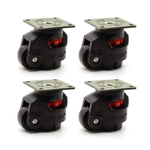 Roulettes de nivellement GD-40F en nylon noir robustes pour machines 42x42mm