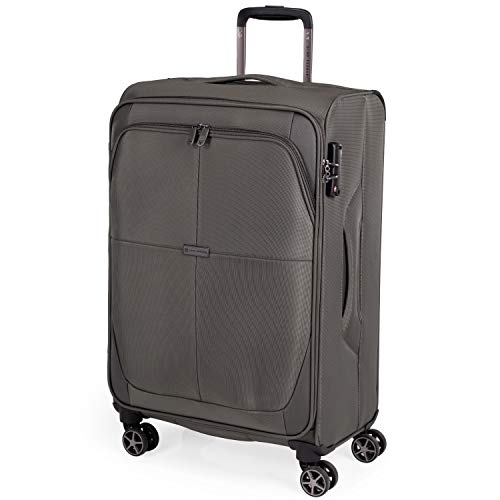 Soft Shell 26 Inch Suitcase with x8 Spinner Wheels - Soft Case by Gino Ferrari | Durable & Quality Tested Soft Sided Luggage | Light 2.6 Kg 67cm 56.2 litres Capacity (Green, Medium)
