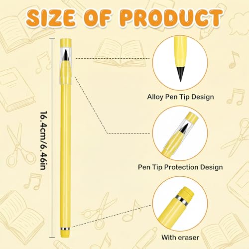 Afgaogw 40 Pcs Colored Everlasting Pencil Forever Infinity Pencil with Eraser, Aesthetic Reusable Eternal Inkless Pencils for Writing Drawing, Home Office School Supplies (10 Colors) by Afgaogw - Image 2