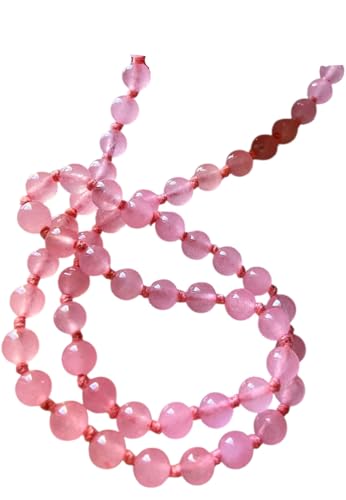 Collier pierres naturelles quartz rose fait main avec cordon tressé élégant