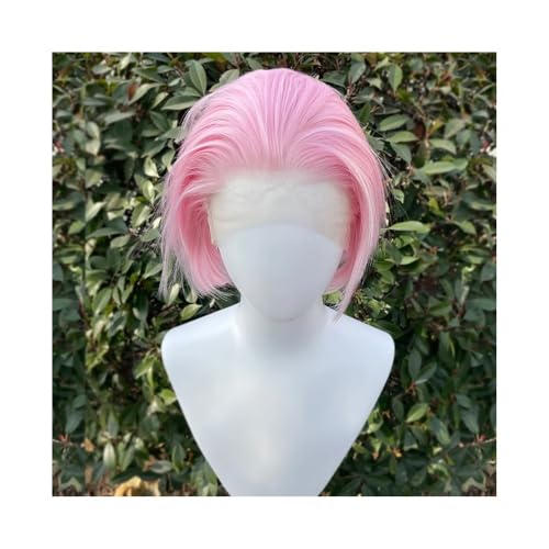 Qrstuvxzy Rosa Bob Lace-Front Perücke 33x10cm