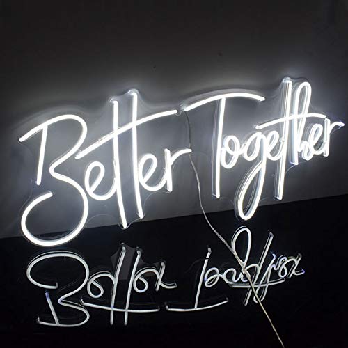 Shaped Better Together LED Neon Decorative Light, Neon Sign Leter Shaped Decor Light, Indoor Decor Good for Decoration, Indoor. Size:55x21cm