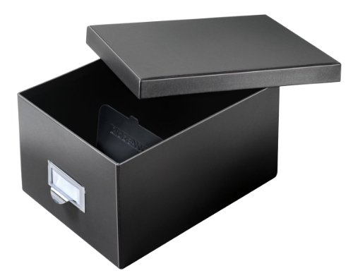 Globe-Weis/Pendaflex Fiberboard Index Card Storage Box, 5 x 8 Inches, Solid Black (5X8BLA)