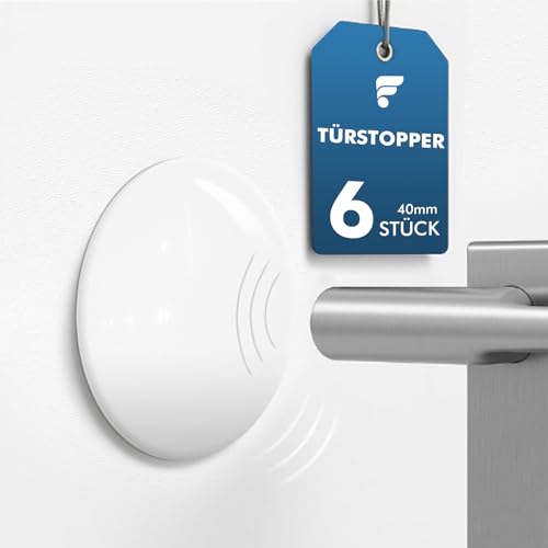 shinfly Butee de Porte Murale, 6PCS Butée de Porte Adhésive Blanc, Arret de Porte 40 x 8mm pour Différentes Surfaces - Protection de Poignée de Porte sur...