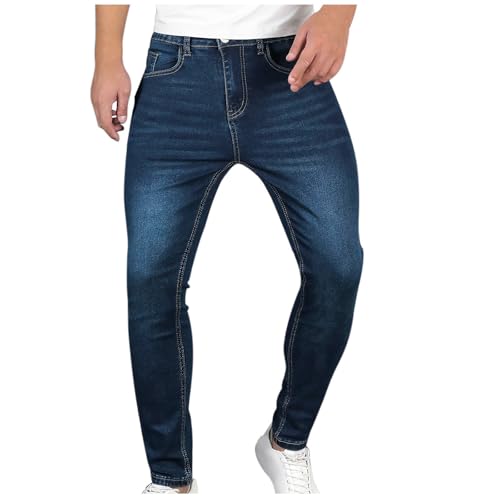 Jeans for Men Slim Fit Vintage Washed Jeans Men Casual Stretch Denim Pants Tight Working Trousers with Pocket Comfort3