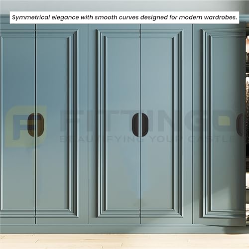 Image of VEZEL Aluminium Cabinet Handle /Wardrobe Handle, Knobs for Cabinets Handle - Modern Cabinet Pull for Wardrobe, Drawer & Cabinets Furniture, (Silk Black) 96mm - Pack of 2-| 3 Years Warranty |