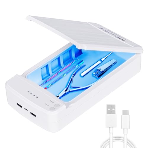 TAKIYA Nail Tool Cleaning with Blue Light, USB...