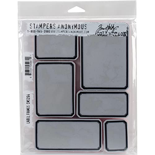 Stampers Anonymous Tim Holtz Cling Stamps 7-Inch x 8.5-Inch-Label Frames