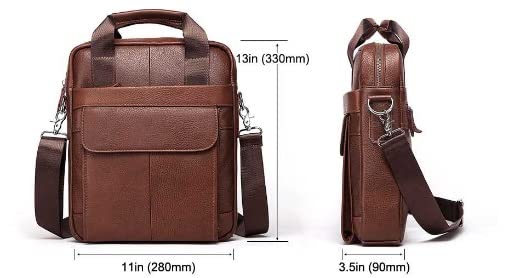 Mens Messenger Bag, Waterproof Laptop Briefcase, Leather Crossbody Shoulder Bags for Men (Color : Black, Size : 28 * 33 * 9CM)2