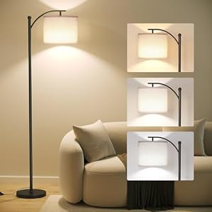 SUNMORY Arc Floor Lamp, Modern Floor Lamp with 3 Color Temperatures Bulb
