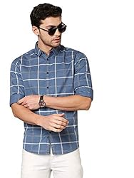 Dennis Lingo Men’s Checkered Slim Fit Cotton Casual Shirt
