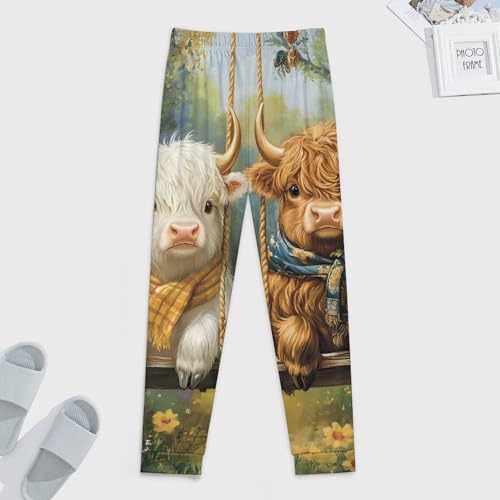 Highland Cow Mens Pajama Pants Soft Lounge Pants Pj Bottoms with Pockets4