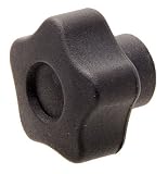 .98' Dia., #10-32 Tap, Brass Insert, Five Lobe, Black Plastic, Elesa Plastic Knob (1 Each)