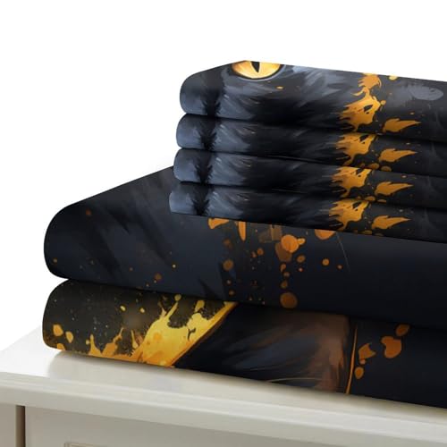 Housse de couette nœuds noirs hypoallergénique microfibre lit double - 7