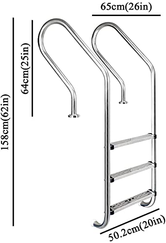Escalera para piscina de acero inoxidable 3 peldaños miniatura 6