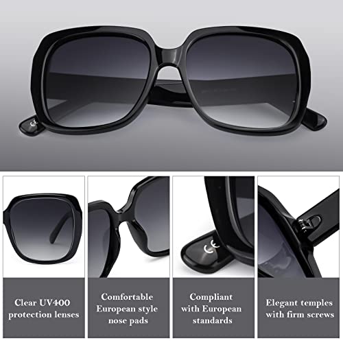 Oversized Square Suglasses for Women Polarized, Fashion Vintage Classic Shades for Outdoor UV Protection4