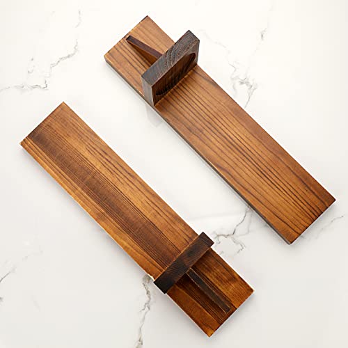 Ownmy Set Of 2 Wooden Wall Candle Sconces Rustic Wall Mount Wooden Pillar Candle Sconces, Brown Farmhouse Wall Candle Sconces Hanging Wall Sconces Vintage Wall Candle Holders Decor For Living Room #TOP4