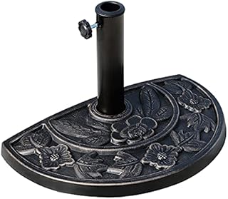 Outsunny 9kg Resin Half Round Parasol Base Umbrella Stand Garden Outdoor Accessories - Adjustable Coupler Suitable Umbrella Rod: Φ3.8cm, Φ4.8cm