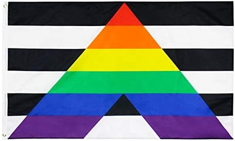 3x5FT Flag Straight Ally LGBTQ Straight Alliance Gay Pride Solidarity Rainbow