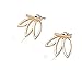 Leiothrix Aesthete Alloy Golden Lotus Shape Earrings for Women and Girls Apply to Wedding Party Casual