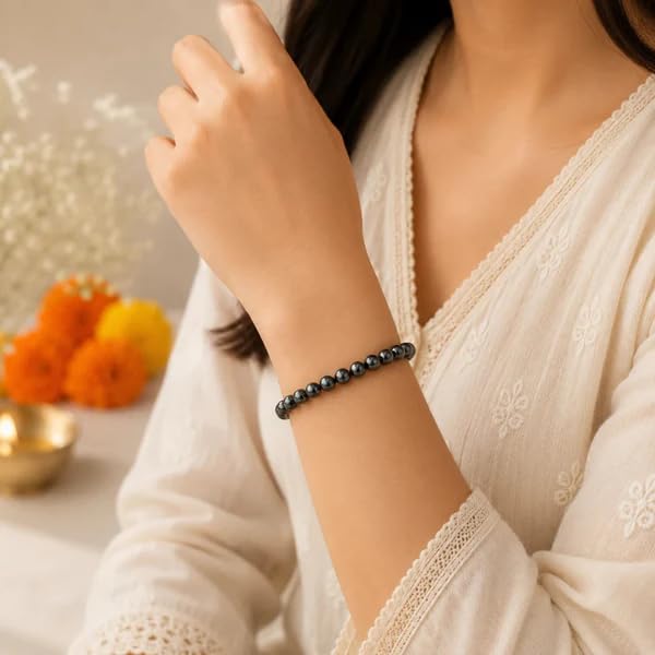 Image of Beaded Bracelet for Men & Women | Stretchable Handmade Prayer Meditation Yoga Wrist Bracelet | Stylish Everyday Wear | Free Size