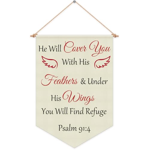 Bible Banner Christian Wall Banner Bible Scripture Wall Decor for Nursery Hanging Pennant Flag Inspirational Quote Banners for Bedroom Religious Playroom Banners Christmas Birthday Gift