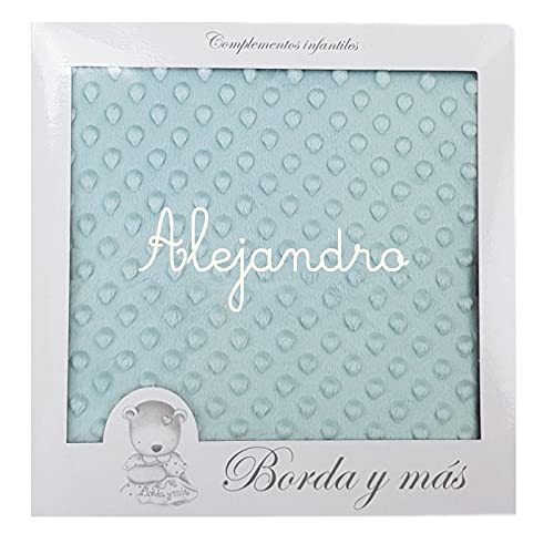 Copertine Avvolgenti Bebè PERSONALIZZATO con il NOME RICAMATO. 80X110 cm. Tatto di velluto. - Mint - Regali per neonati.