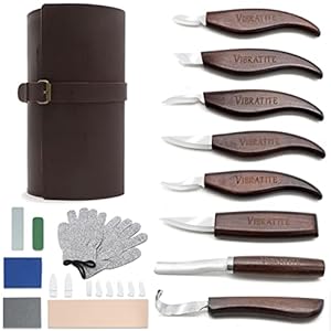 VIBRATITE Wood Carving Tools Set – Deluxe Wood Carving Kit, Wood Carving Knife Set, Whittling Knife, Carving Knife Woodworking, Large Wood Whittling Kit for Beginner and Carpenter Experts