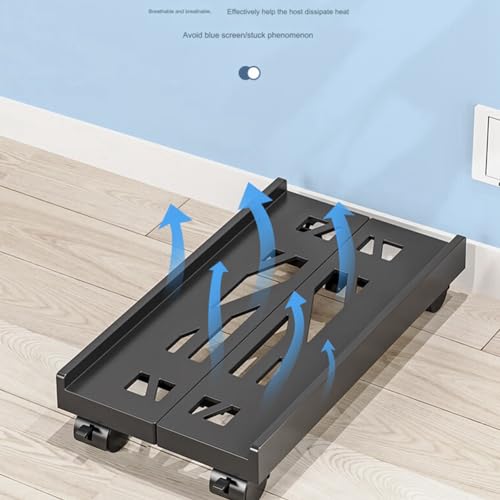 Soporte para CPU Móvil Ajustable, Soporte para Torre de PC con Ventilación y 4 Ruedas Giratorias, Soporte Bajo Escritorio miniatura 6
