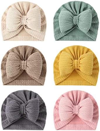 ZURLEFY Newborn Turban, Baby Hats for Girls, Baby Girls Head Wraps, Caps, Infant Hat (17-15)
