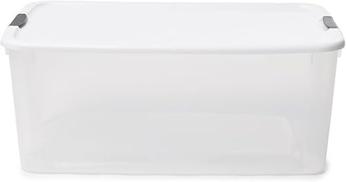 Miniatura 8 de Sterilite contenedor apilable de plástico transparente, 116cuartos de galón de capacidad, tapa de cierre, paquete de 16unidades