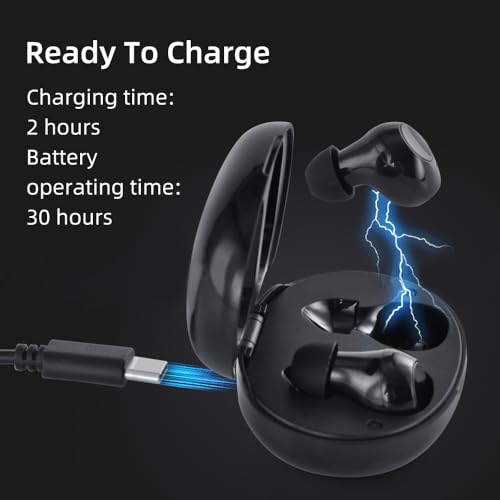 Image of Balson AK-6812 Mini Rechargeable Hearing Sound Amplifiers for Old Age - Smart Noise Reduction, Easy Push Button Operation, and Stylish Ergonomic Design (Black)